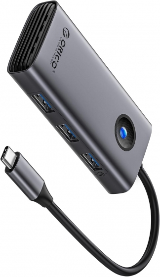 Док-станция Orico PW11-5P-GY-EP (Aluminum + Plastic, USB-C to 1xUSB-A 3.0, 2xUSB-A 2.0, 1xUSB-C (PD 60W), 1xHDMI (4K@30Hz))