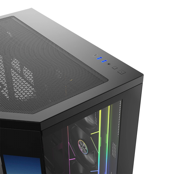 Корпус MidiTower XYZ NEUTRON X 100 Plus Black (w/o PSU, Side TG, Integrated A-RGB Fans, X-CS-NEUTRONX100P-B)