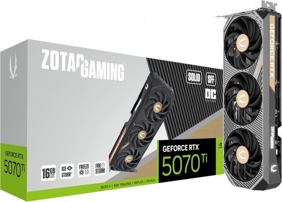 Видеокарта 16GB Zotac GeForce RTX5070 Ti SOLID SFF OC (28000MHz, GDDR7, 256bit, HDMI/3xDP)
