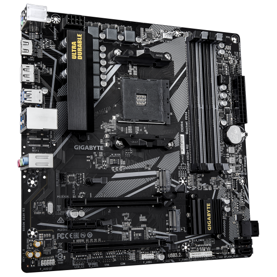 Мат. плата Gigabyte B550M DS3H R2 (S-AM4, B550, HDMI/DP, 2xM.2, 4xSATA, GbLAN, 4xDDR4, mATX)