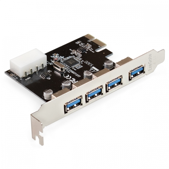 Контроллер ExeGate EXE-314 v2.0 (PCI-E x1 2.0, 4xUSB 3.0 ext, Molex, VL805)