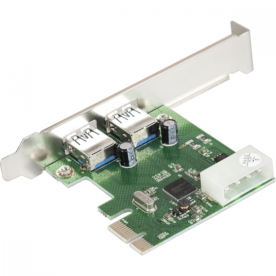 Контроллер ExeGate EXE-319 (PCI-E x1 2.0, 2xUSB 3.0 ext, power)
