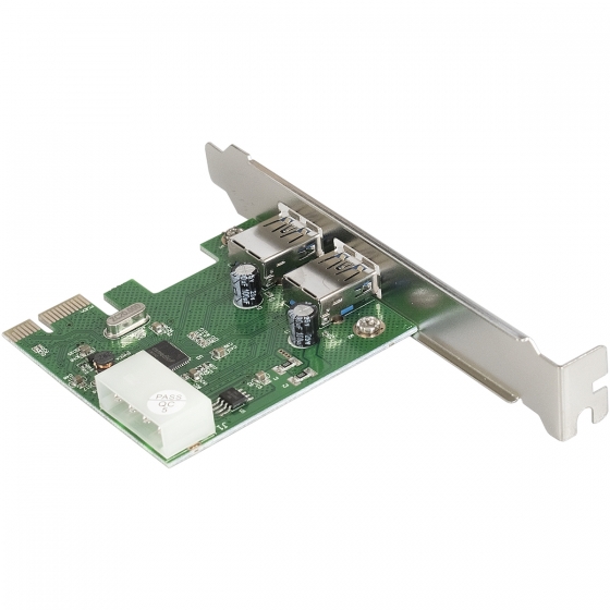 Контроллер ExeGate EXE-319 (PCI-E x1 2.0, 2xUSB 3.0 ext, power)