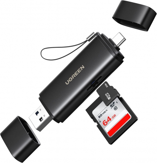 Карт-ридер Ugreen 65024 (USB 3.0/USB-C to SD/MS, SD 4.0 (UHS-II) 312MB/s)