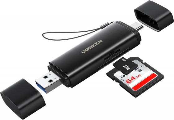 Карт-ридер Ugreen 65024 (USB 3.0/USB-C to SD/MS, SD 4.0 (UHS-II) 312MB/s)