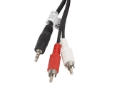 Кабель LANBERG CA-MJRC-10CC-0050-BK MINIJACK 3.5MM(M) 3 PIN->2X RCA (CHINCH)(M) 5M