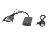 Адаптер LANBERG AD-0021-BK VGA(F)+AUDIO 3.5MM JACK->HDMI(M)