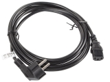 Удлинитель LANBERG CA-C13E-11CC-0030-BK POWER SUPPLY CABLE IEC 320 C13-> C14 3M BLACK