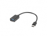 Адаптер LANBERG AD-OTG-UM-01 MICRO USB 2.0 TYPE-C(M)->TYPE-A(F) (15cm, Black)