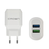 Зарядное устройство CrownMicro CMWC-3032 (2xUSB, 1-2.4A, 100-240V, White)