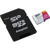 Карта памяти Micro SD Card Silicon Power SP064GBSTXBV1V20SP Elite (Class 10, w/adapter)