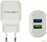 Зарядное устройство CrownMicro CMWC-3002 (2xUSB, 1-2.4A, 100-240V, White)