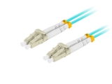 Кабель LANBERG FO-LULU-MD31-0010-TQ FIBER OPTIC PATCHCORD MM LC/UPC-LC/UPC DUPLEX 1M LSZH OM3 50/125 3.0MM AQUA