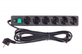 Сетевой фильтр Garnizon EHB-15 (6 sockets, 5m, Black)