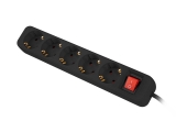 Сетевой фильтр LANBERG PS1-05F-0150-BK (5 SOCKETS 1.5M, SCHUKO, SWITCH, BLACK)