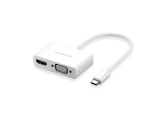 Адаптер Ugreen 30843 (USB Type-C (M) -> HDMI(F), VGA(F), White)