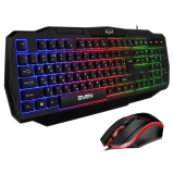 Клавиатура+Мышь SVEN GS-9100 Gaming (12xFn keys, 1600DPI, RGB, Black, USB)