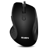 Мышь SVEN RX-113 (5+1 keys, 800-2000DPI, Soft Touch, 1.5m, Black)