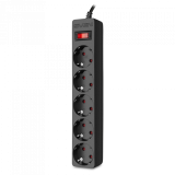 Сетевой фильтр SVEN SF-05E 1.0 (5 Euro Sockets, 1.0m, Black, 2300W)