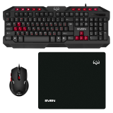Клавиатура+Мышь+Коврик SVEN GS-9200 Gaming (2400DPI, Black, USB)