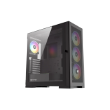Корпус MidiTower XYZ TITANIUM MESH Black (w/o PSU, Side TG, 4x Integrated A-RGB Fans, X-CS-TITANIUMMESH-B)