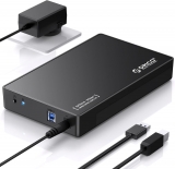 Жесткий диск внешний корпус для HDD/SSD Orico 3588US3-V1-EU-BK-BP-HW (ABS Plastic, 3.5