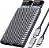 Жесткий диск внешний корпус для SSD Orico AM2C3-G2-GY-BP (Aluminum alloy, M.2 NVMe, up to 4TB, USB 3.2 Gen2 Type-C)