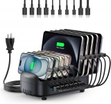 Зарядное устройство Orico DUK-10P-V1-EU-WH-BP (PC + ABS, 10 Port, Total 120W, Cooling Fan, Smart Detect, 1.2m Power Cable)