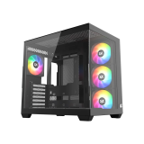 Корпус MidiTower XYZ TESSERACT X 50 Black (w/o PSU, Side TG, Integrated A-RGB Fans, X-CS-TESSERACTX50-B)