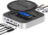 Док-станция Orico M49P-EU-SV-BP MiniLink 9-in-1 (USB-C to M.2 SSD, 2xUSB-A 3.2, 2xUSB-A 2.0, Audio Ports, Card Reader)