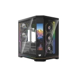 Корпус MidiTower XYZ NEUTRON X 100 Plus Black (w/o PSU, Side TG, Integrated A-RGB Fans, X-CS-NEUTRONX100P-B)