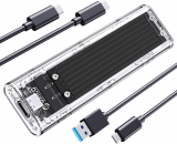 Жесткий диск внешний корпус для SSD Orico TXM2-C3-GY-EP (Aluminum Alloy, M.2 NVMe, up to 8TB, USB 3.2 Gen2 Type-C)