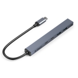 Коммуникатор USB-HUB Orico BHC2-5CP-GY-BP (Aluminum Alloy, USB-C to 1xUSB 3.0 Type-A, 2xUSB 2.0 Type-A, 2xUSB-C)